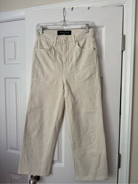 Veronica Beard Cream Straight Leg Jeans